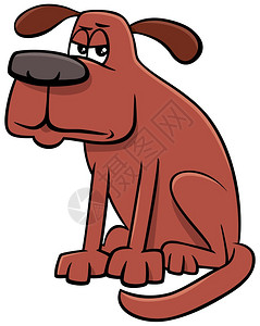 漫画中的不快乐或暴躁狗漫画动物人插图图片