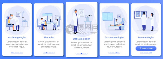 治疗师眼科医生外通过网站有平板字符uxig智能手机卡通界面图片