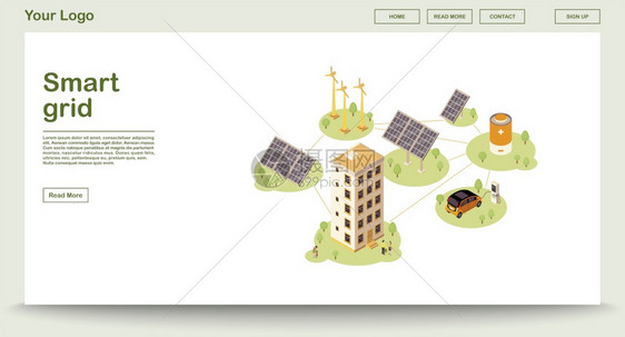 太阳能3d概念电费站网页病媒模板及等量图图片