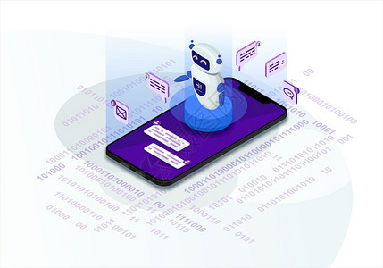 聊天室接收客户信息未来营销与商业网站援助客户服务信息图iot3d概念移动应用程序设计等量矢说明图片
