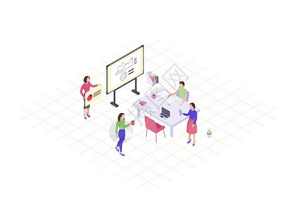 商业演示3d概念共同工作信息图表年度报告市场研究分析营销战略规划网页移动应用程序设计团队测量颜色矢说明图片