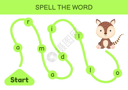 儿童迷宫拼写单词游戏图片
