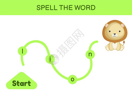 儿童迷宫拼写字游戏模板学矢量说明图片