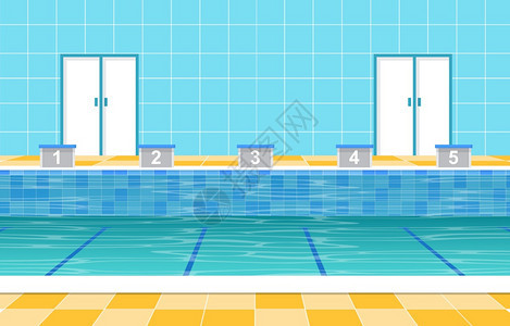 矢量游泳池插图图片