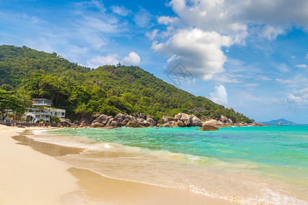 夏日在泰国的高萨美水岛银色海滩图片