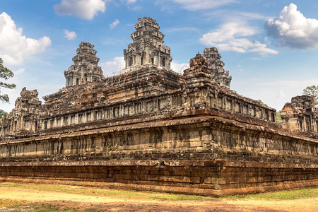 Takeo寺庙的废墟是夏日Cambodi的夏日Semsar的复杂Agkorwat古老的寺图片