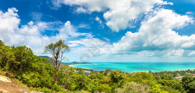 夏日在泰国的高萨木岛全景图片