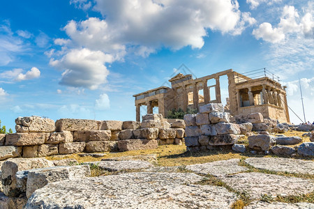 希腊雅典卫城的埃雷希特厄姆神庙遗址图片