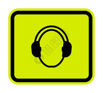 嘈杂在白色背景上矢量插图eps上10身穿保护听力的符号设计图片