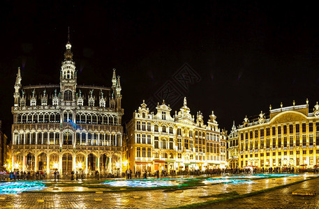 比利时布鲁塞尔大广场夜景图片