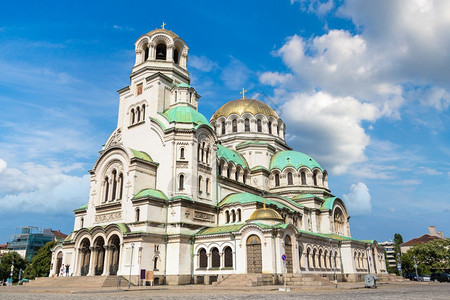 索非亚的历山德诺夫斯基大教堂夏天的日子里布加雅图片