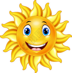 早晨都市可爱的笑太阳漫画插画