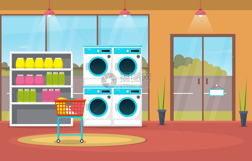 洗衣房插画