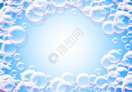 蓝色背景空气泡图片