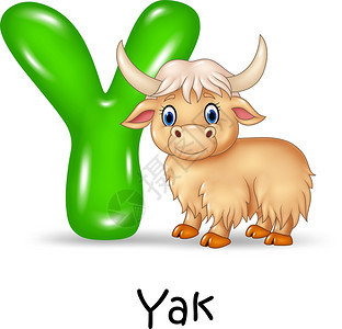 yak漫画的字母Y插图图片