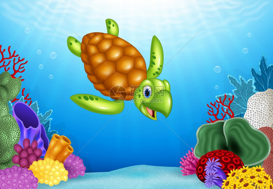 海底世界和海龟图片