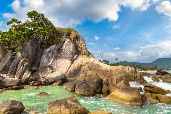 夏日在泰国河畔的高萨木岛拉梅海滩图片