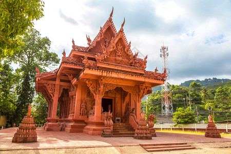 红庙夏日在泰国沙木岛Thailnd图片