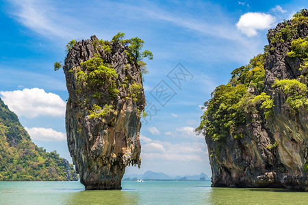 夏日在泰国海兰的张恩加湾山羊债券岛图片