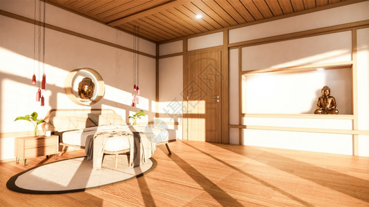 卧室装上木床设计最起码的日本式3d翻接图片