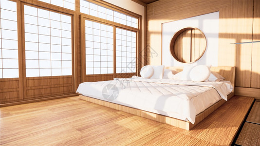 室内墙上装有木床卧室最起码的设计3d翻接图片
