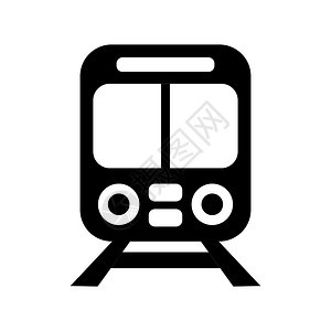 黑色圆头线条火车运输设计模板矢量图图片