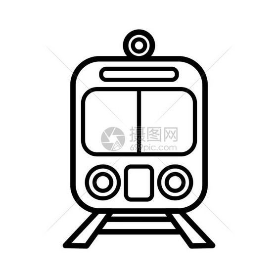 白色带灯火车运输设计模板矢量图图片