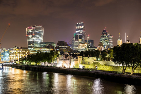 伦敦城市的风景在一个美丽的夏天夜晚英国联合王图片