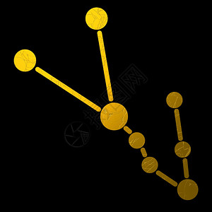 装饰的金色占星学zodiac符号图例图片