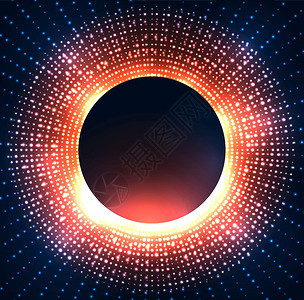 黑洞插图圆圈上有亮的闪光空间和超新星文章封面和设计对象的矢量背景说明黑洞圆圈上有亮的闪光矢量背景图片