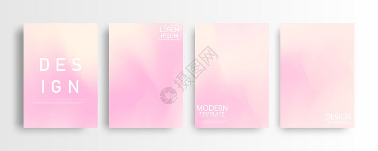 用于您图形色彩多设计小册子布局设计模板的抽象拟糊贴粉梯度背景A4概念图片