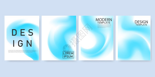 用于您图形色彩多设计的抽象模拟蓝色梯度背景A4概念用于小册子的布局设计模板图片