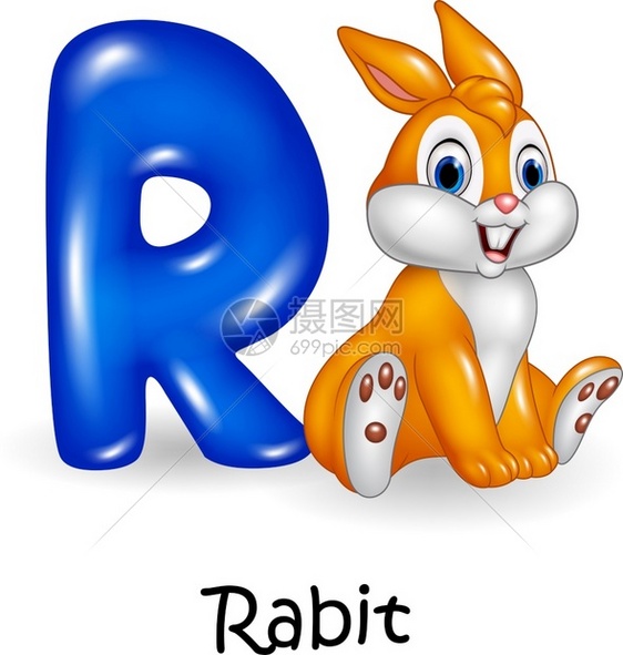兔子的r字母插图图片