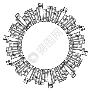 手绘环状书架图片