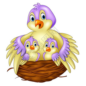 鸟归巢简笔画插画_鸟归巢简笔画卡通_鸟归巢简笔画插图_手绘_板绘_摄