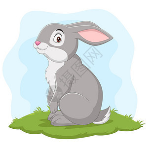 草地里的卡通快乐兔子图片