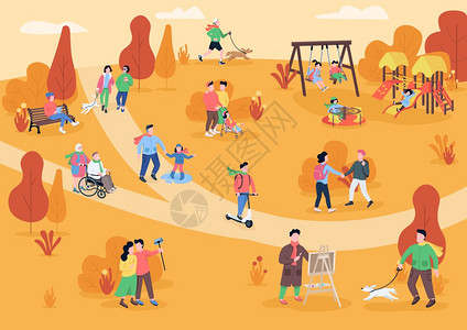 室外晚上插画-室外晚上卡通-晚上在城镇街道空白大广告牌矢量卡通城市