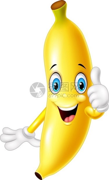 卡通香蕉给大拇指图片