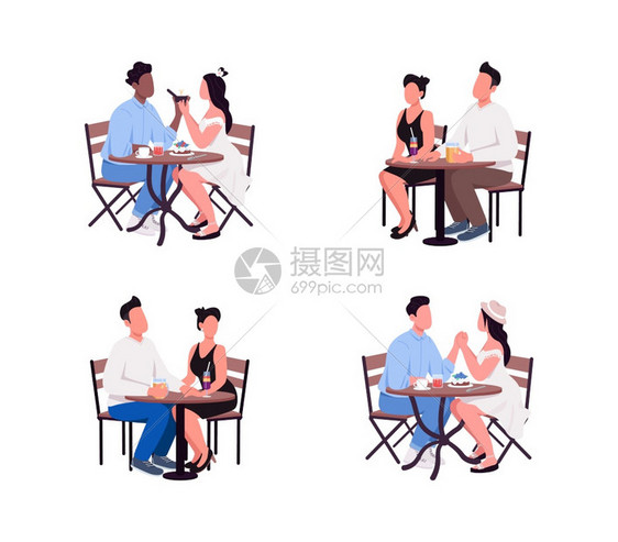 男人和女人在咖啡店里聊天图片