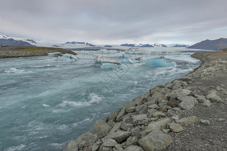 jokulsaron冰川地和最著名的冰川环礁湖地图片