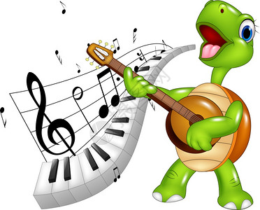 欢乐的海龟在歌唱图片