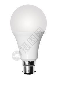 在白色背景下装配和组于白色背景的单切除导管灯泡装有ukb2刺刀式灯具的单切导泡图片