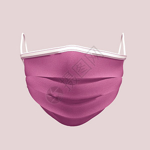 3d插图粉红色外科面罩的数码化图片