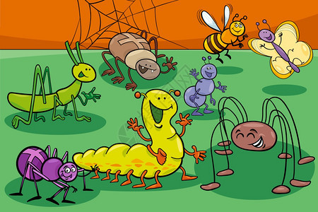 可爱昆虫手绘插画图片