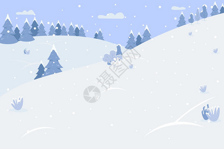 雪山风景插画图片