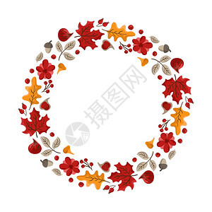秋季元素背景矢量插画图片