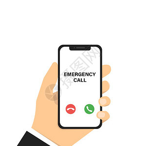 紧急电话矢量说明手持电话有紧急的矢量智能移动模拟智能技术eps10图片