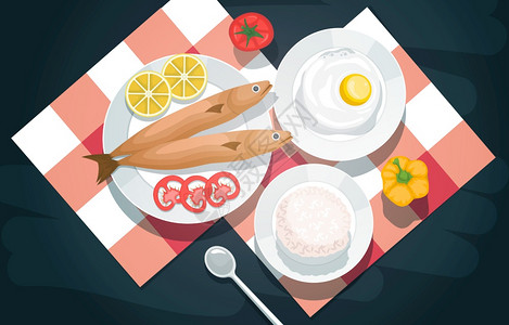 鱼香表格插图上的美味食菜单插画