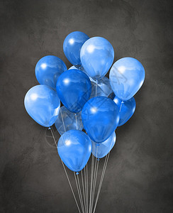 深混凝土底面的蓝色气球组3d插图表示混凝土底面的蓝色气球组图片