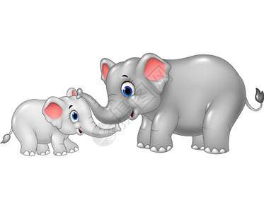可爱的大象母亲和小象图片